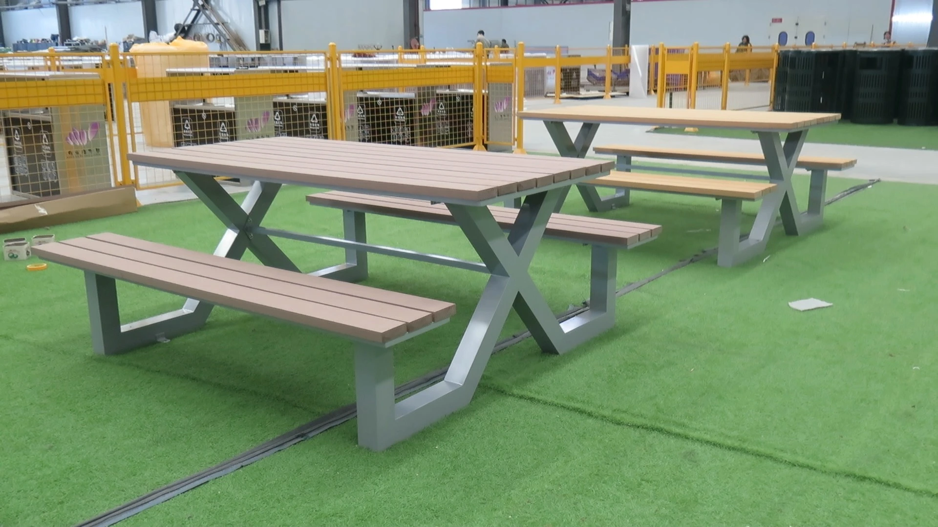 factory custom Commercial Picnic Table and Bench Outside Restaurant Cafe Shop Dining Table with Bench 1