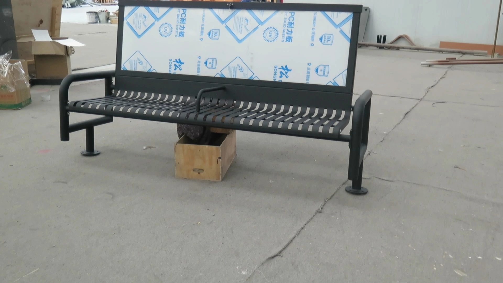 factory custom outdoor metal advertising bench 1