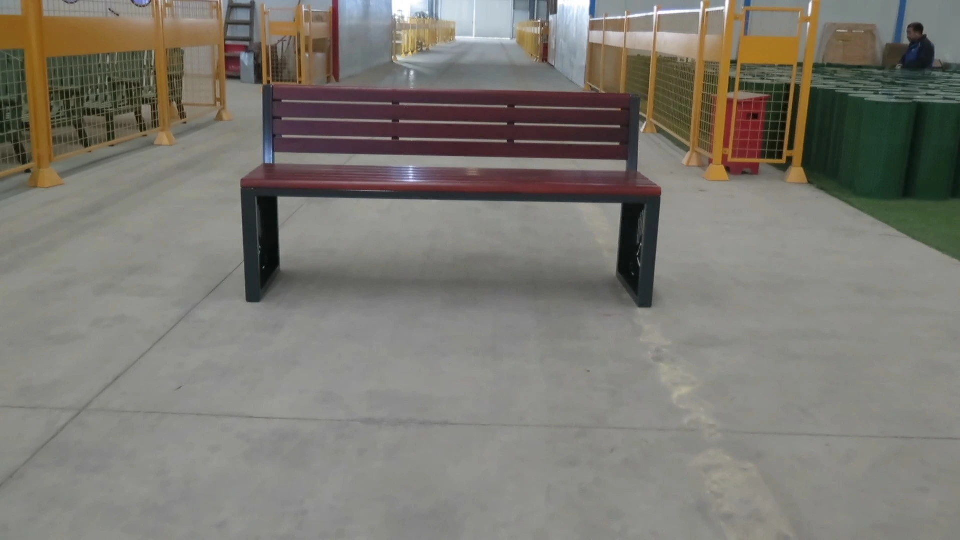 High Quality Bench Patio Wood Outdoor Furniture Steel Chairs Wooden Park Long Bench 1