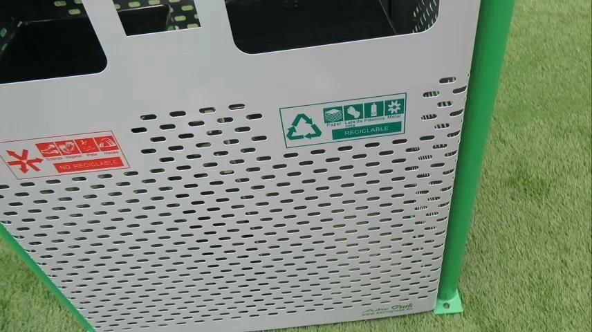 Factory-Customized Dual-Compartment Outdoor Metal Trash Can 1