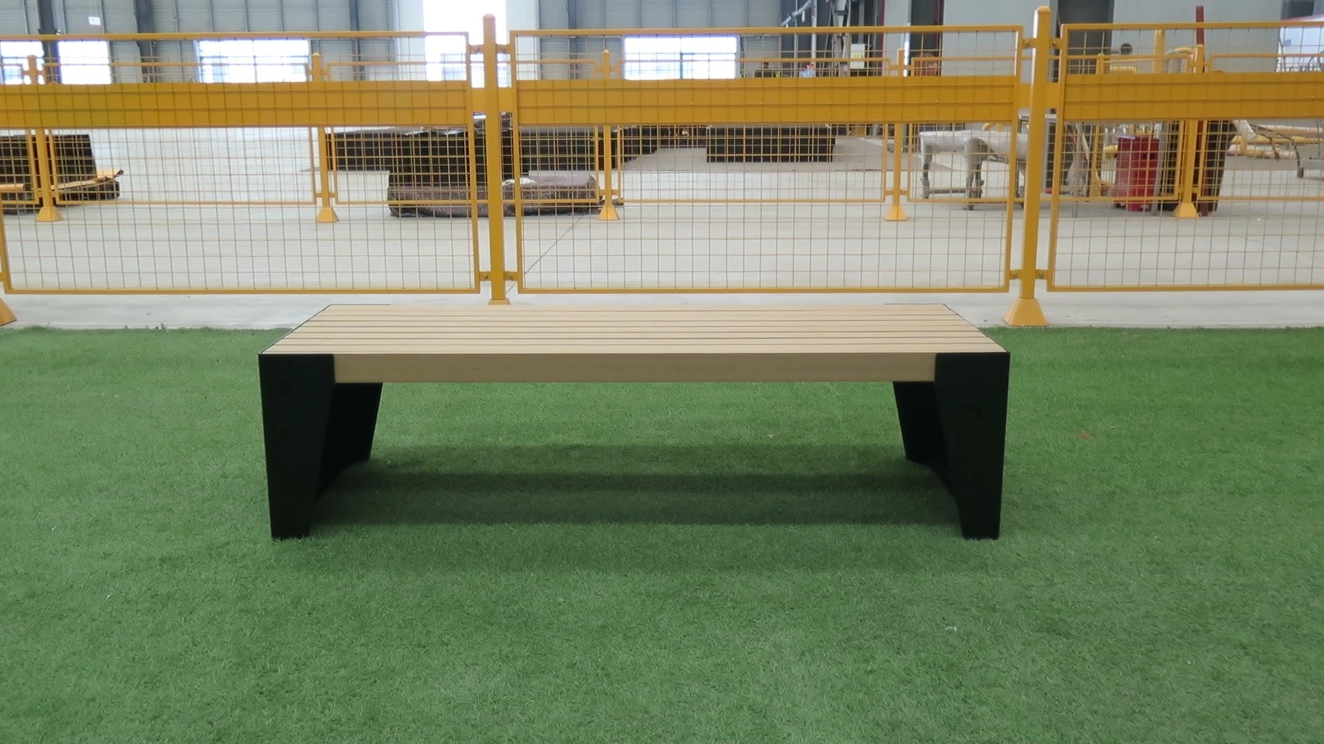 Factory Custom Outdoor Backless Bench - WPC Wood Plastic Bench with Galvanized Steel Legs, Wholesale from Manufacturer 1