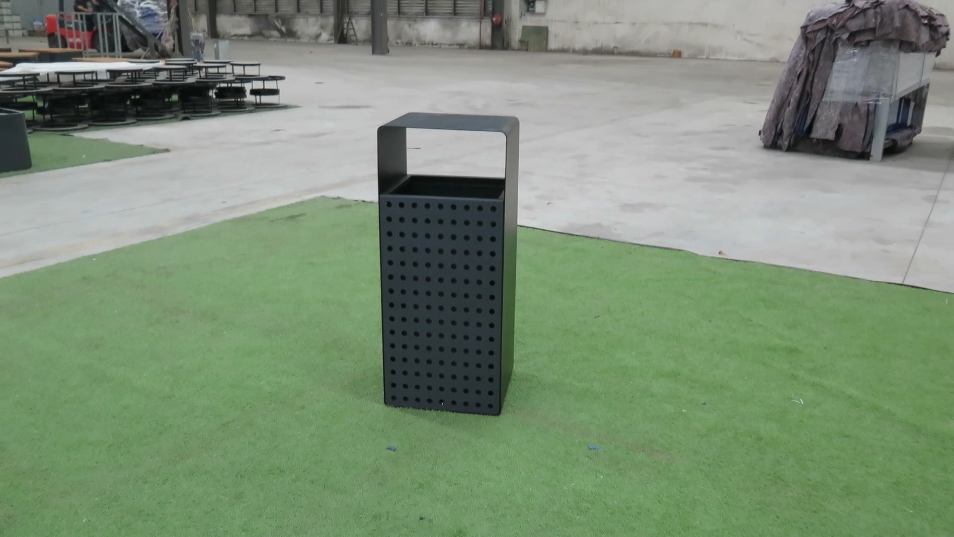 Haoyida Perforated Metal Waste Bin | Modern Outdoor Recycle Bin 1