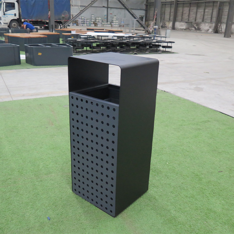 Haoyida Perforated Metal Waste Bin | Modern Outdoor Recycle Bin 4