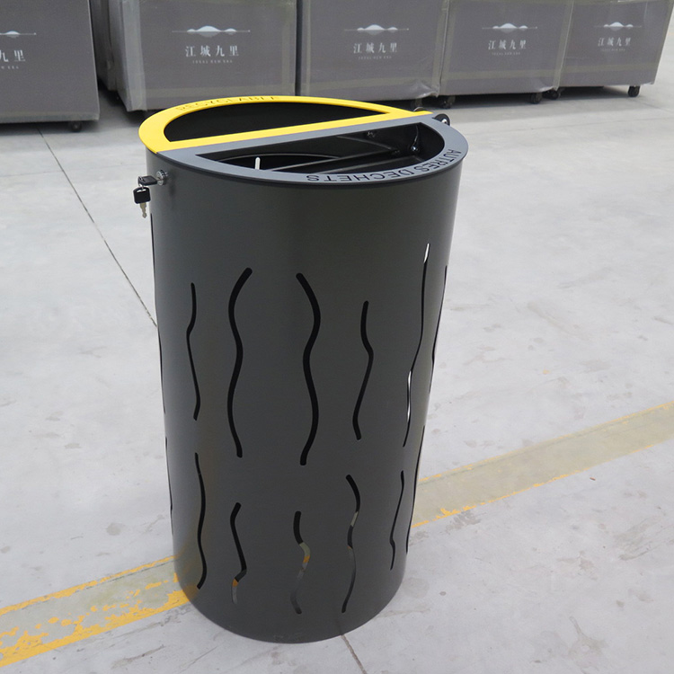 Haoyida Dual Compartment Round Metal Waste Bin | Sorting Recycle Bin 4