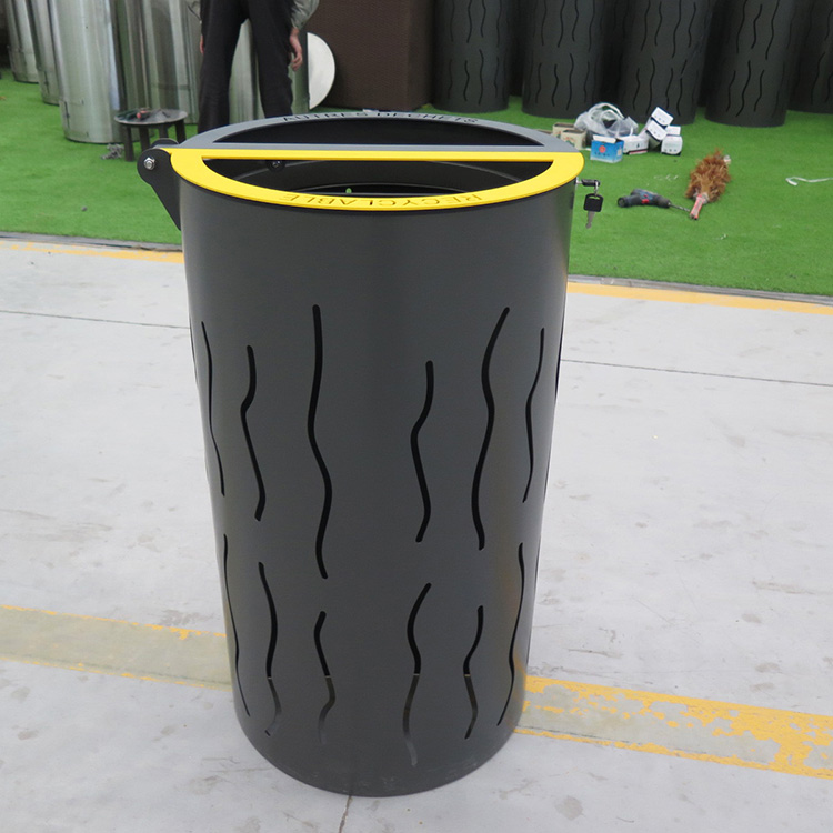 Haoyida Dual Compartment Round Metal Waste Bin | Sorting Recycle Bin 5