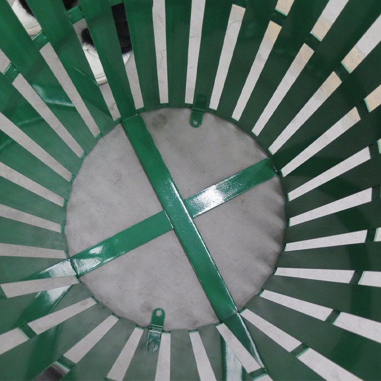 Green Slatted Round Metal Waste Bin | Outdoor Recycle Bin 8