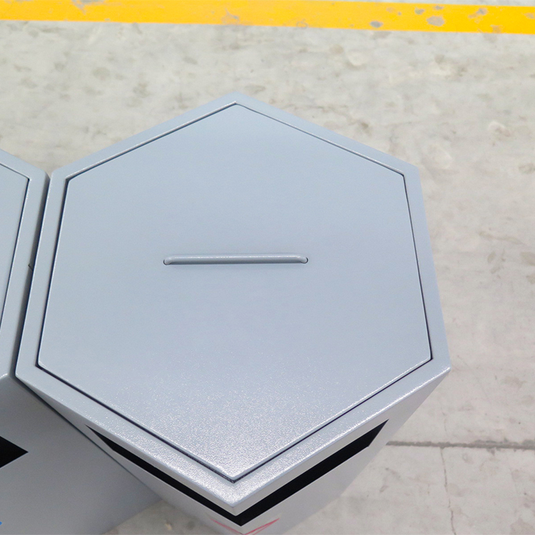 Haoyida Hexagonal Triple Sorting Metal Waste Bin | Recycle Bin Set 7