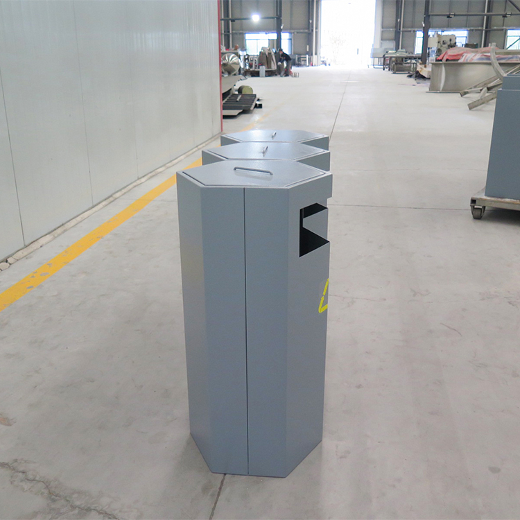 Haoyida Hexagonal Triple Sorting Metal Waste Bin | Recycle Bin Set 5