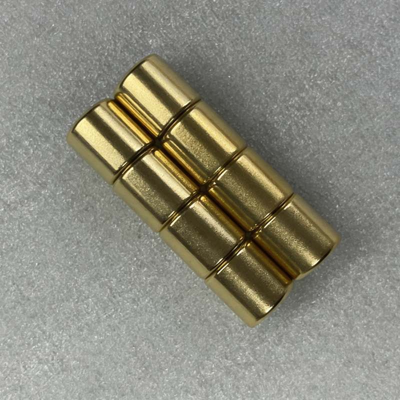 SM-03152035  Golden coating cylinder Neodymium Magnet 2