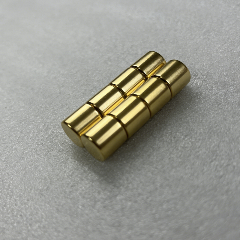 SM-03152035  Golden coating cylinder Neodymium Magnet 3