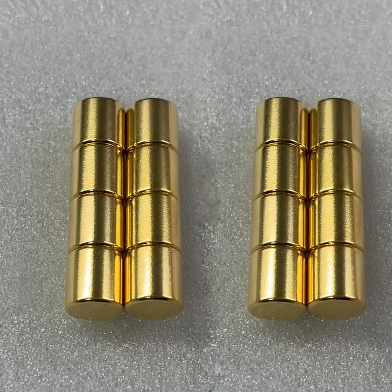 SM-03152035  Golden coating cylinder Neodymium Magnet 5