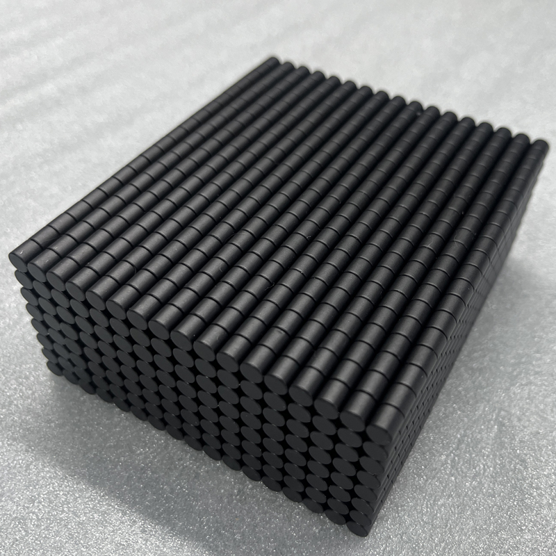 SM-03152039  Black epoxy Neodymium cylinder Magnets 1