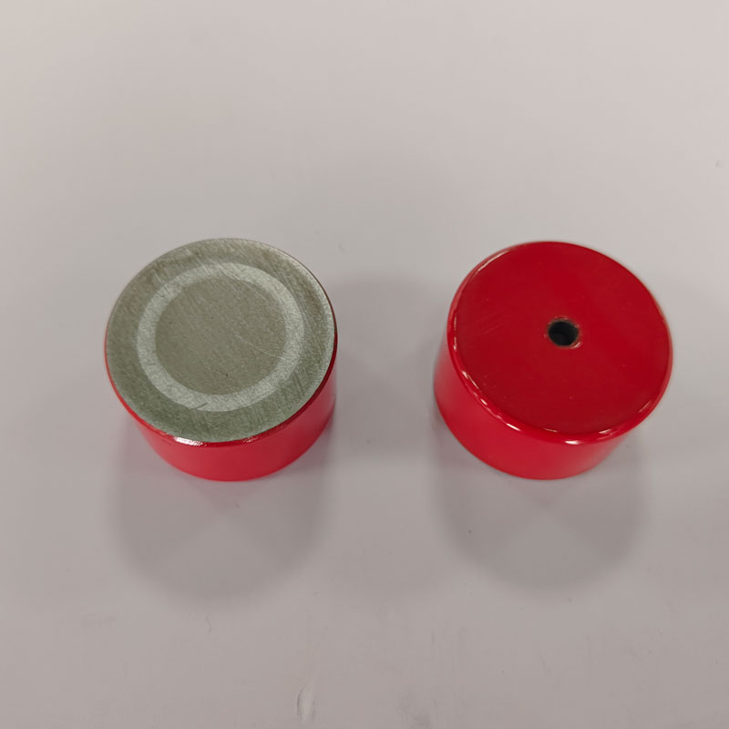 SM-0478101 Red-Painted AlNiCo Cylinder Magnets D45×25mm with Mounting Hole, High-Temperature Permanent Magnets for Education & Industrial Applications 2