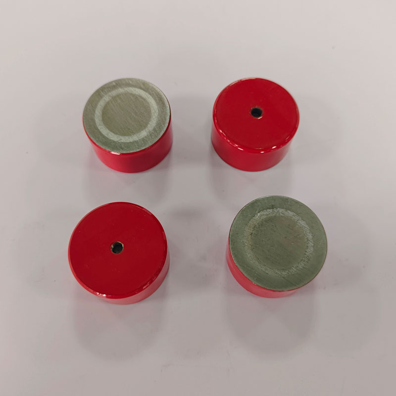 SM-0478101 Red-Painted AlNiCo Cylinder Magnets D45×25mm with Mounting Hole, High-Temperature Permanent Magnets for Education & Industrial Applications 4