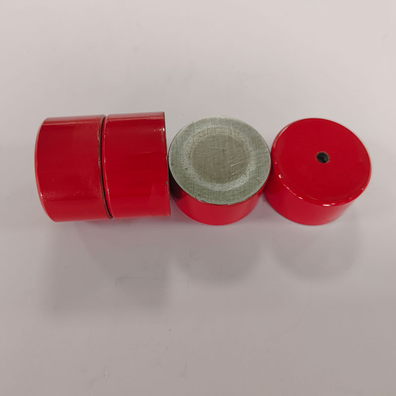 SM-0478101 Red-Painted AlNiCo Cylinder Magnets D45×25mm with Mounting Hole, High-Temperature Permanent Magnets for Education & Industrial Applications 3