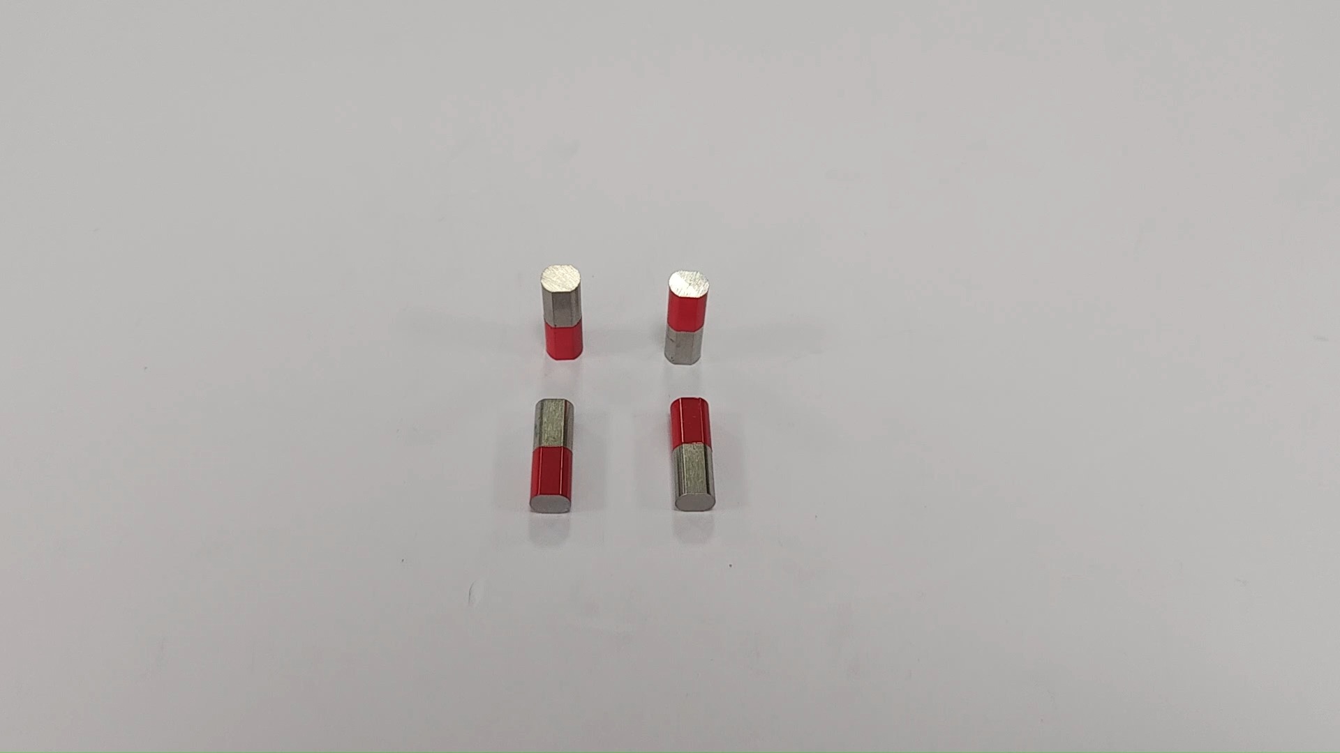 SM-0478102 Half-Red-Painted AlNiCo Cylinder Magnets D8.3(7.35)×23.5mm, Polarity-Marked Sintered Rod Magnets for Education & Precision Applications 1