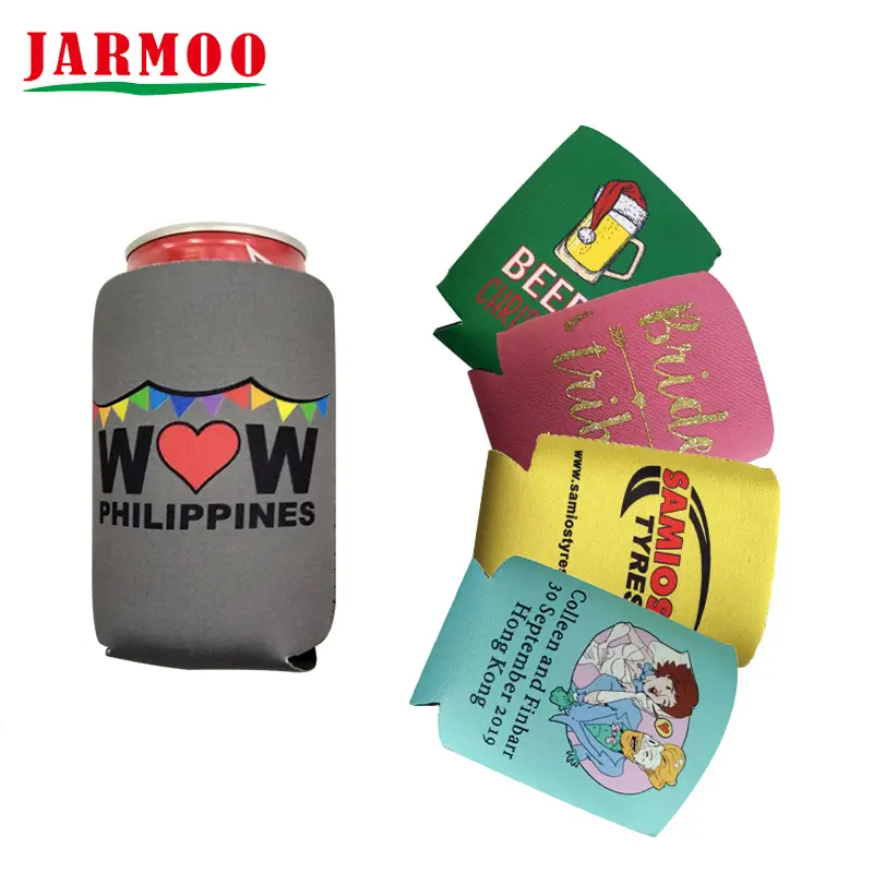 Custom Logo Printed Promotion Gift Customized Foldable Can Coozies Neoprene Stubby Holder 1