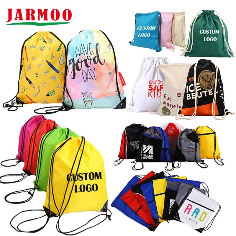 Bolsas con cordón al por menor de promoción publicitaria personalizada 1