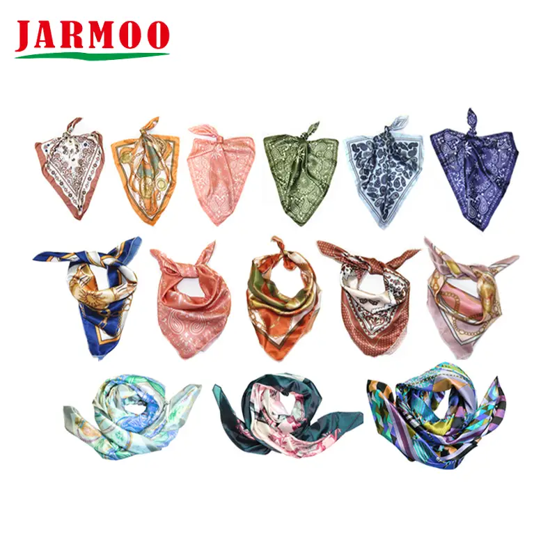 Custom Cheap Soft Bandana Custom Printing Pink Bandana Silk Stain 1