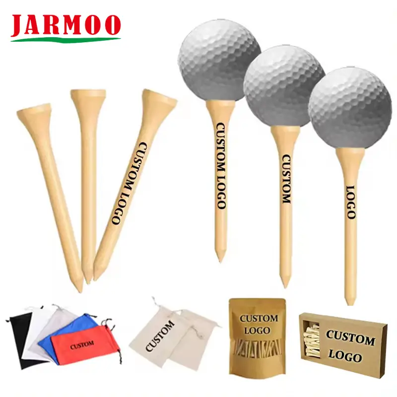 Tee-shirt de golf en bambou en bois avec logo personnalisé 1