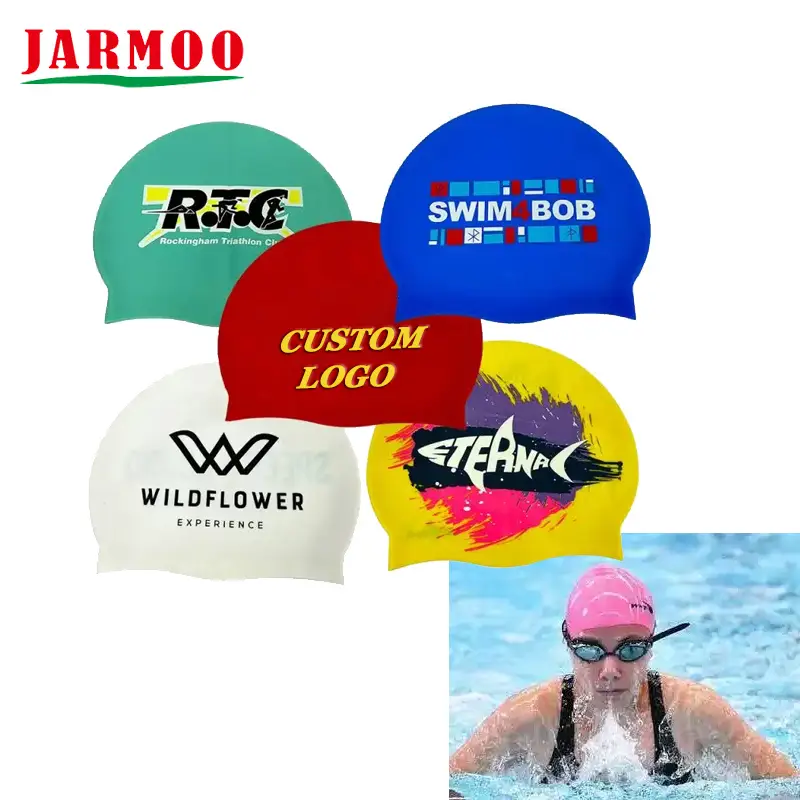 Custom Logo Advertising Silicon Swimming Cap 1