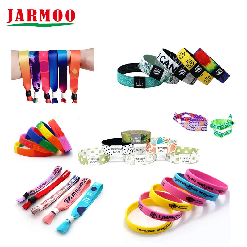 Pulseras personalizadas para pulsera elástica con logotipo impreso de eventos 1