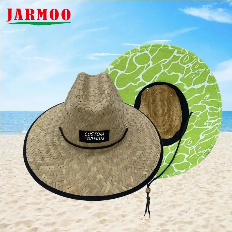 Wide Brim Custom Beach Straw Hats 1