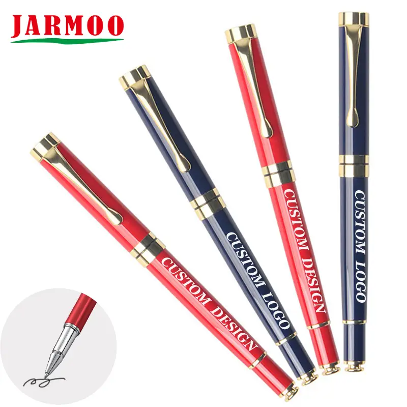 Novo presente promocional caneta esferográfica de metal de luxo de alta qualidade com logotipo de marca personalizado OEM 1