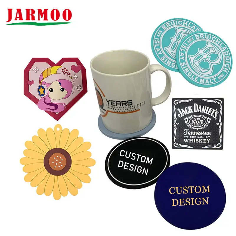 3D Plastic Silicone Coaster Soft PVC Rubber Cup Mat 1