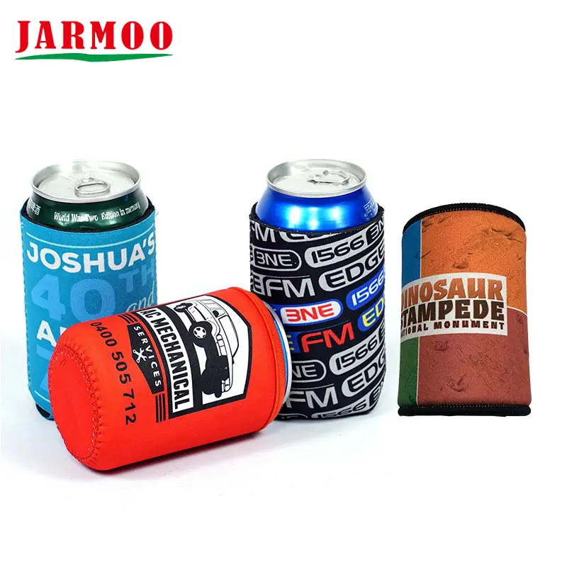 Custom Promotional Neoprene Tube Can Coozies Unfoldable Logo Printed Tube Beer Stubby Holder 1