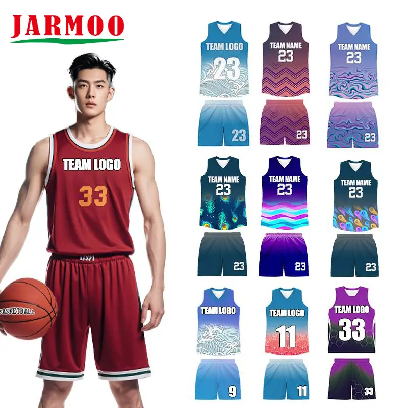 Ensemble de maillots de basket-ball personnalisés, t-shirts, gilets et uniformes d&39;équipe 1