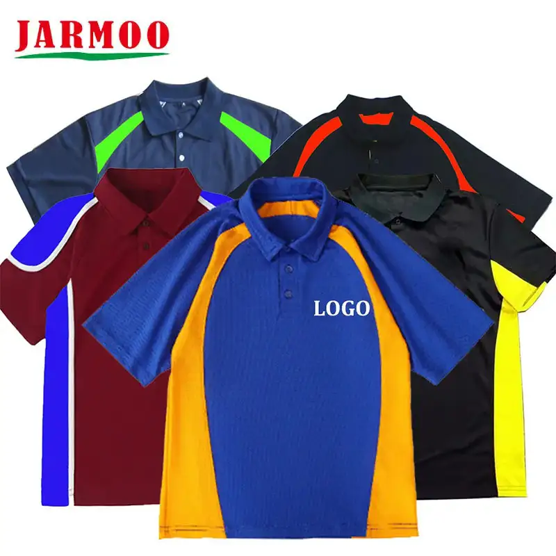 Work Uniform Plus Size Color Block Custom Logo Raglan Polo Shirt 1