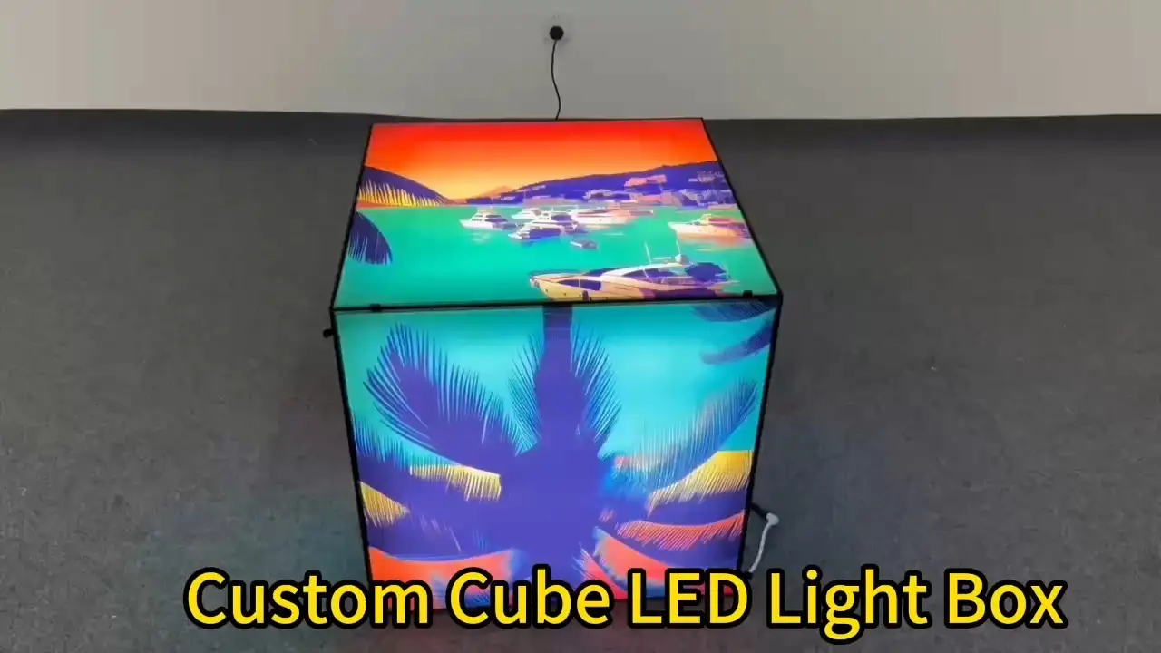 Custom Lightbox Display Advertising Cube Light Box 1