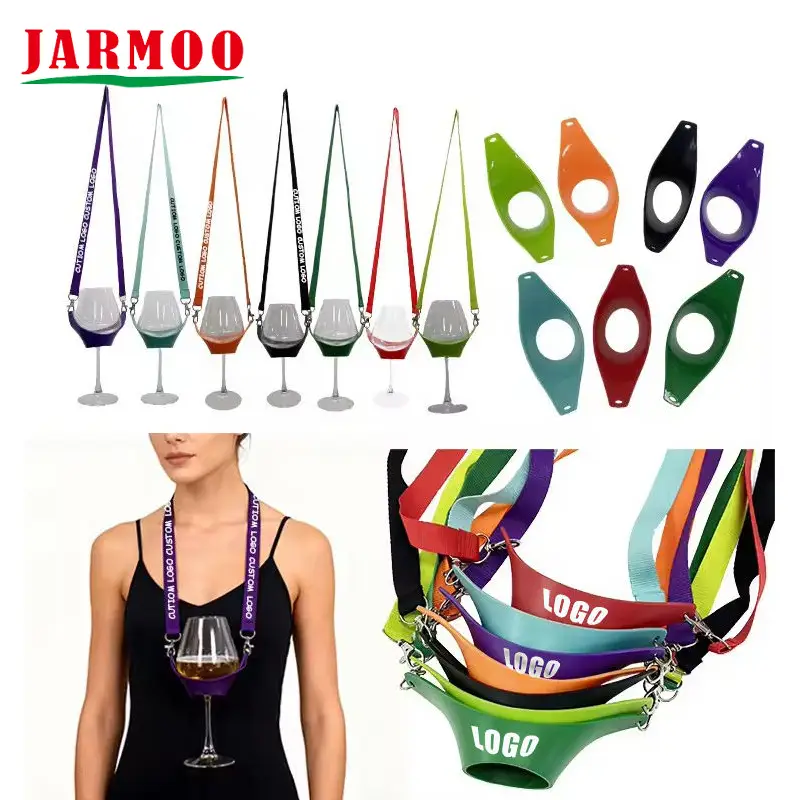 Correas de cuero personalizadas para sujetar copas y vasos, y cordón para el cuello. 1