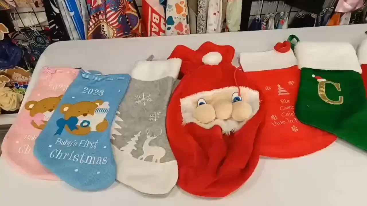 Custom Promotion Felt Velvet Christmas Stockings 1