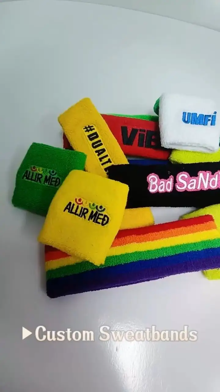 Customized Terry Sweat Wrist Head Band Sport Sweatband 1