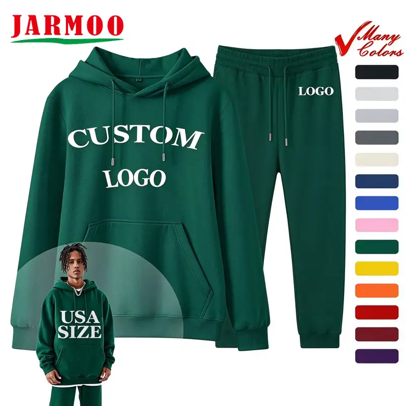 Conjuntos de chándal de felpa para hombre personalizados: sudaderas y pantalones de chándal personalizados. 1