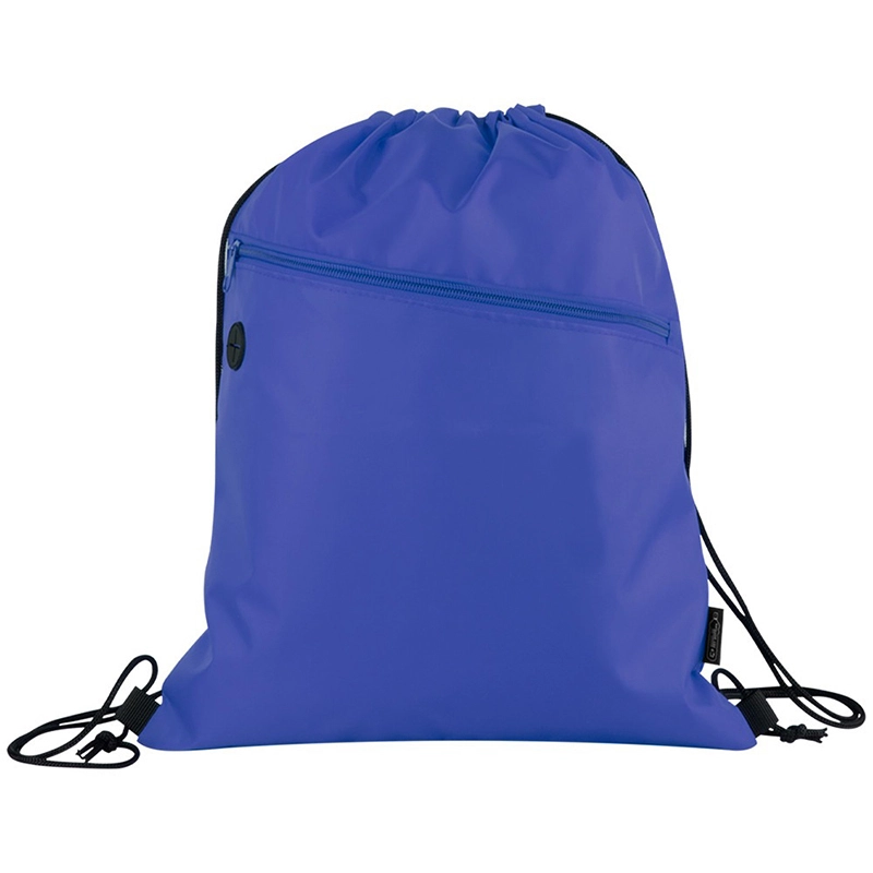Sac à cordon de promotion de conception personnalisée avec poche à glissière avant 1