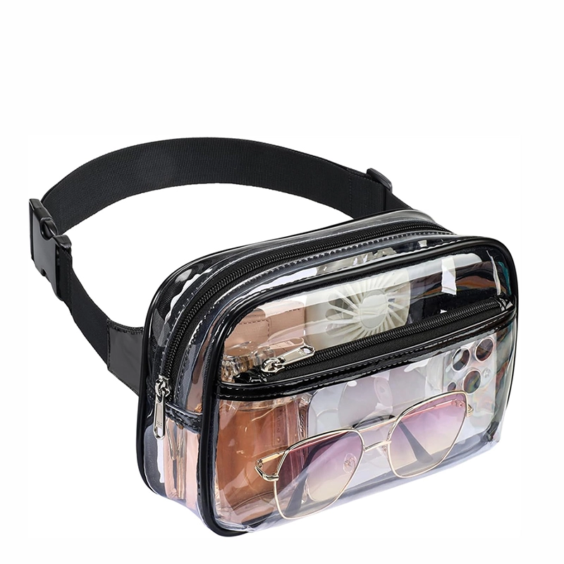 Sac à taille claire de mode pour les événements du stade pour femmes sacs sacs de sac banane transparents avec sangle réglable 1