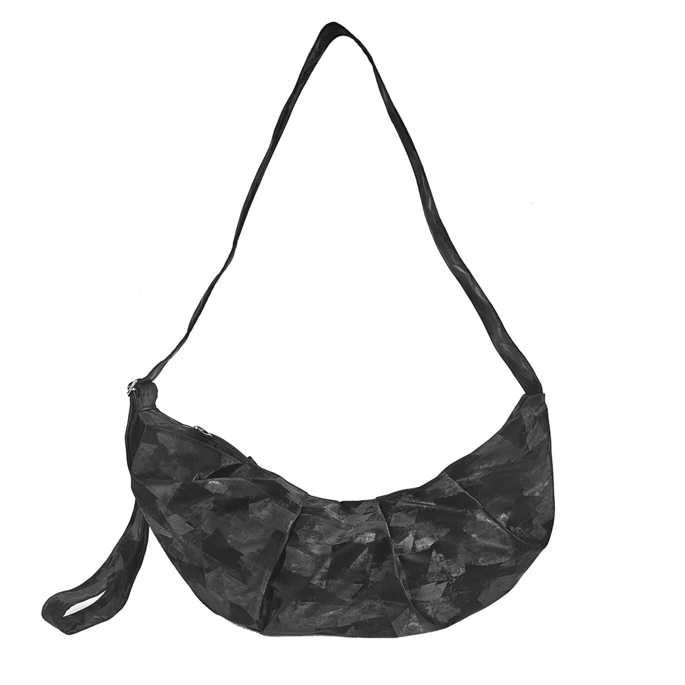 Lightweight Painted Fabric Tote Bag Shoulder Crossbody Sling Bag for Women Men Trendy, Crescent Bag with Adjustable Strap 1