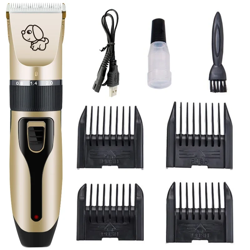 Venta al por mayor de tijeras eléctricas recargables por USB, recortadora de mascotas, afeitadora de mascotas para perros & gatos 1
