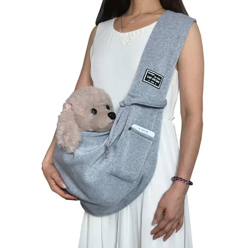 Sac de transport pour animaux de compagnie, vente en gros, porte-chien pour petits chiens, écharpes pour animaux de compagnie avec poche supplémentaire, écharpe de rangement avec poche de rangement 1