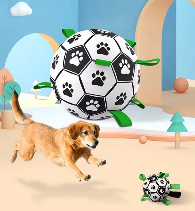 Juguete de fútbol para perros divertido, duradero y resistente a las mordeduras, con Pu para jugar con perros-Xinchen 1