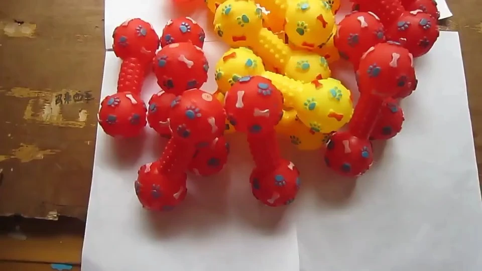 Jouets Anti-mastication colorés en forme d'os pour animaux de compagnie, jouets à mâcher multicolores avec son avec TPR pour jouer au chien-Xinchen 1