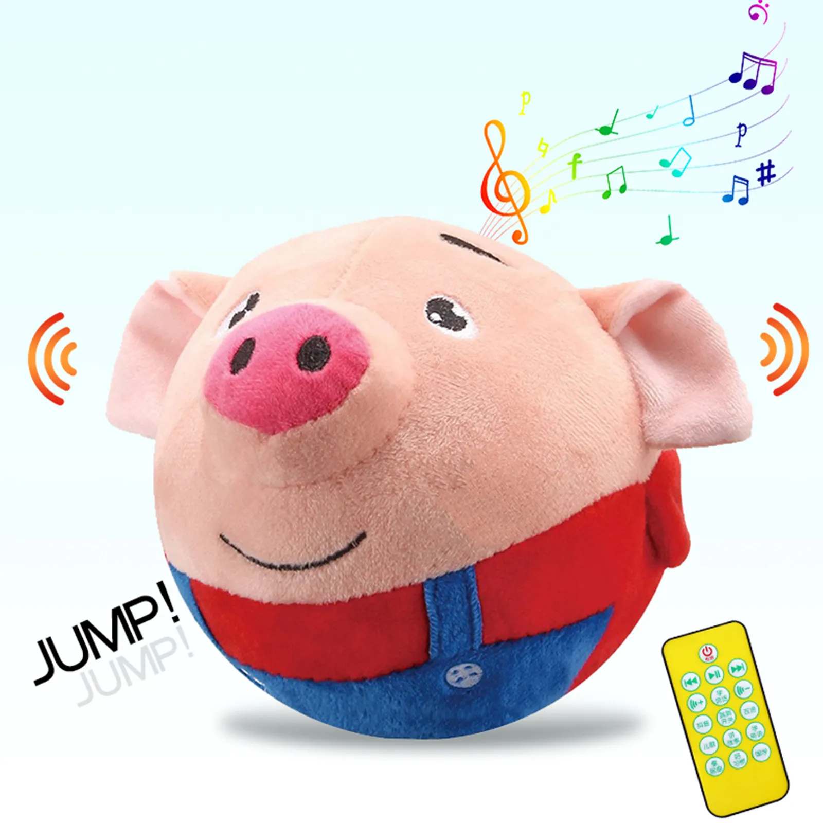 Meilleure vente dessin animé cochon électronique interactif chien jouet animal en peluche chien grinçant jouet balle rebondissante-Xinchen 1