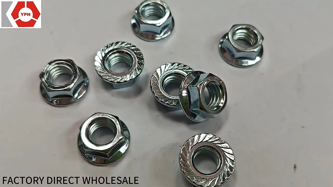 Écrous hexagonaux GB /T 6183 de haute qualité avec bride, Type de couple dominant, filetage M3 zingué, insertion Non métallique 1