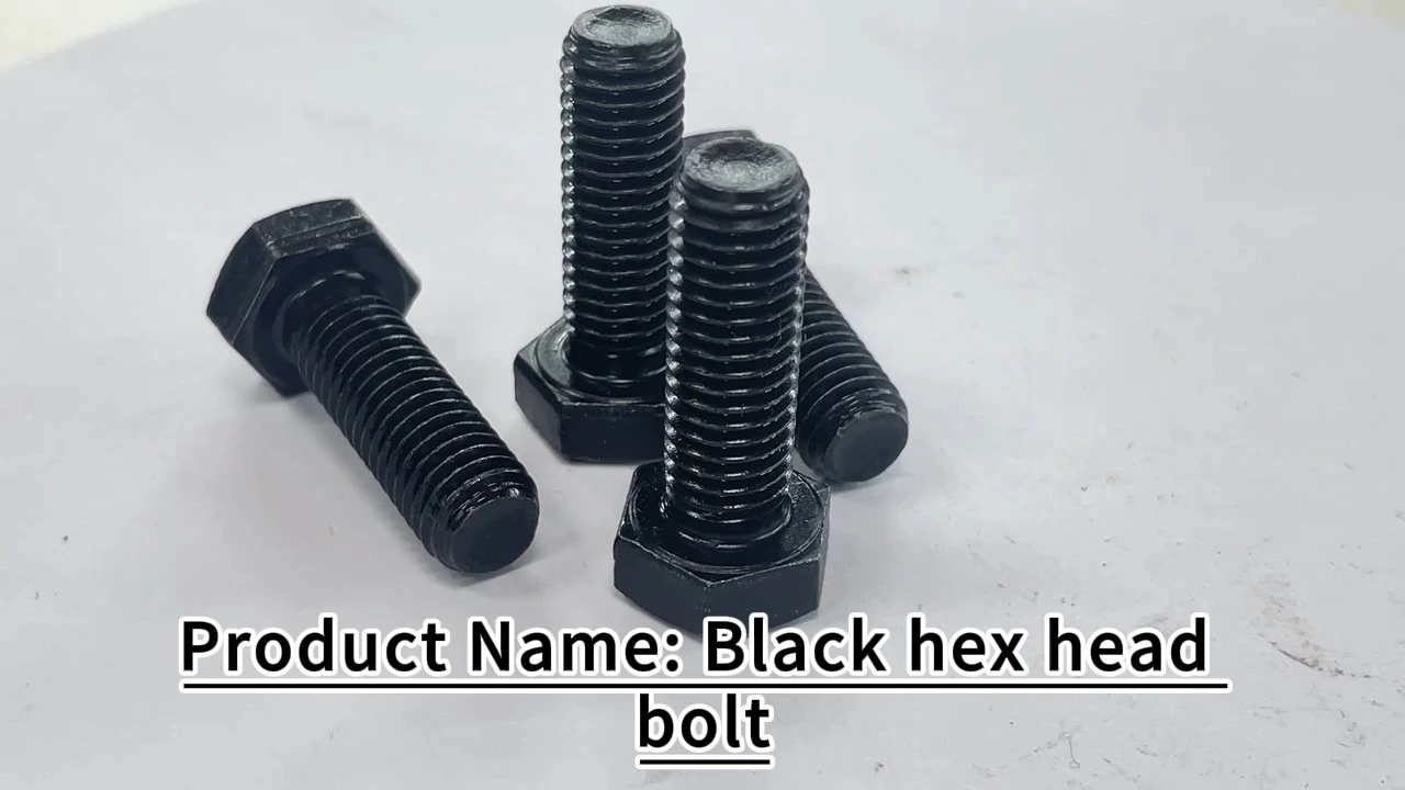 Boulons hexagonaux filetés en oxyde noir de haute qualité, vis de barre de zinc, boulon hexagonal 1