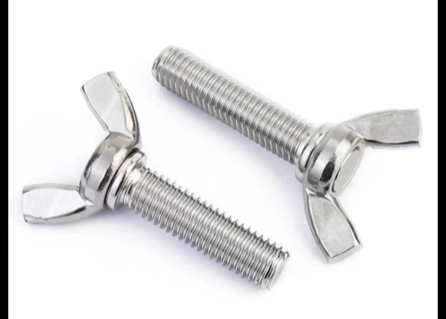 Últimos productos Perno de mariposa y tornillo de mariposa fundido Estándar DIN Acabado liso Hex. Mariposa estrecha Alas triples a granel con tornillos de carga de nailon 1