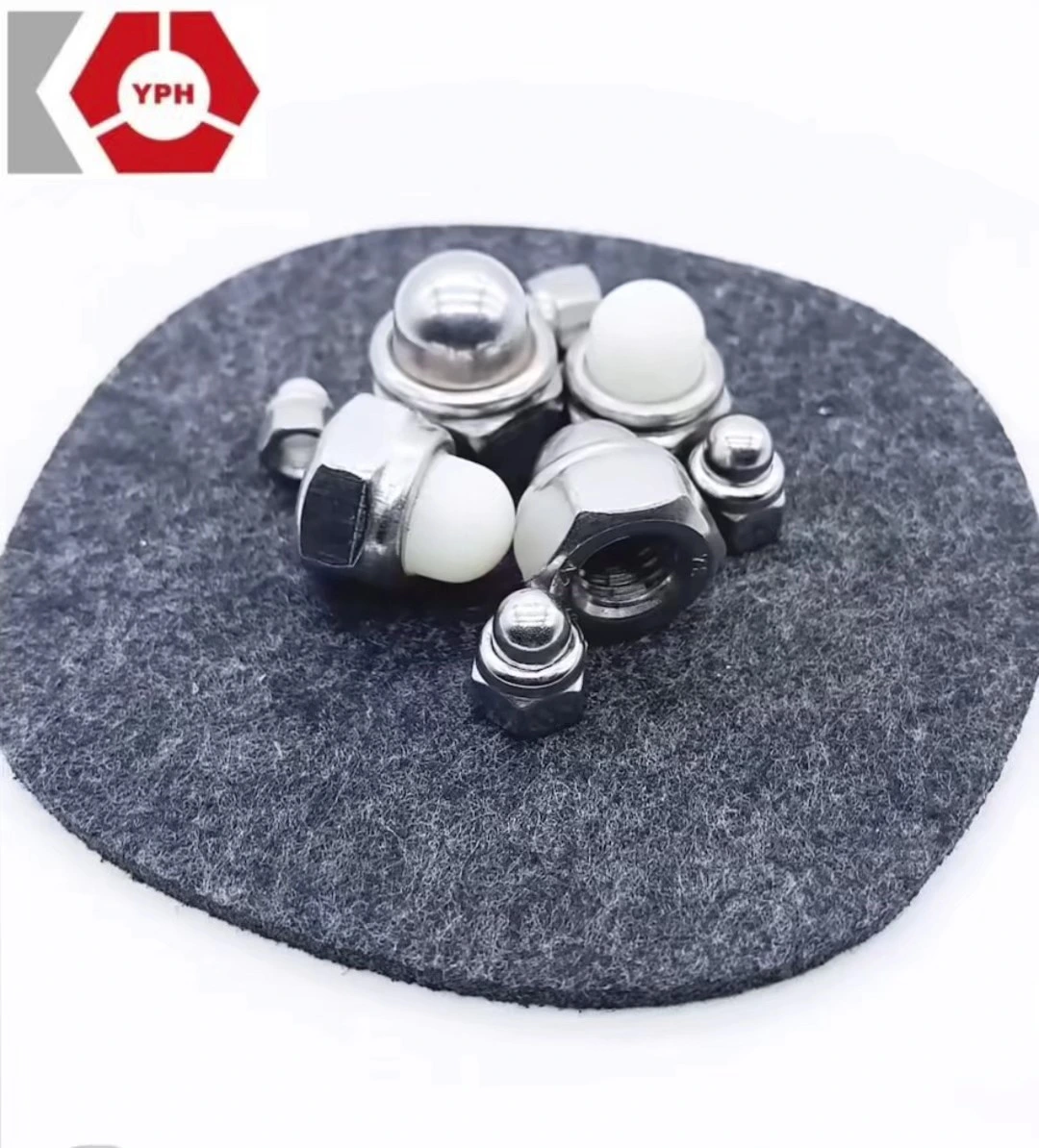 Venta directa de fábrica DIN986 Tipo de par predominante Tuercas hexagonales de acero inoxidable Tapa abovedada de acero inoxidable Inserto no metálico 1