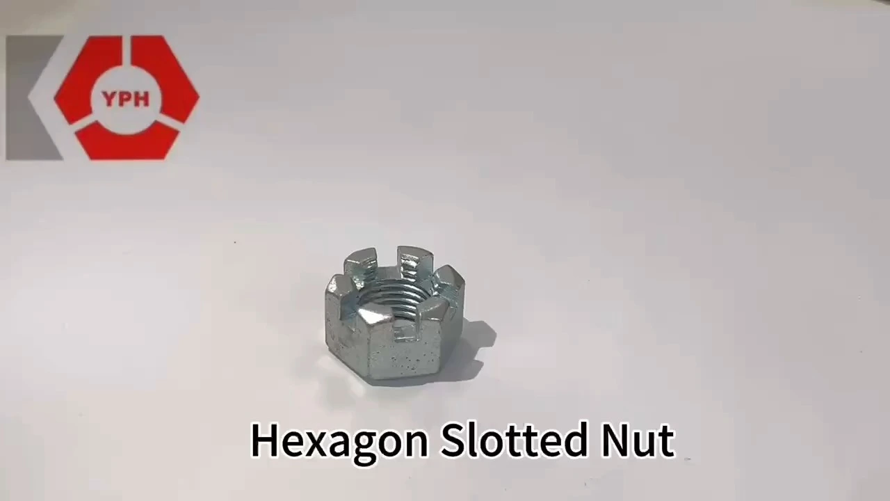 Écrous hexagonaux à fente fine en acier et acier inoxydable GB6181, meilleures ventes M6 M8 M10 zingués et galvanisés avec filetage M3 1